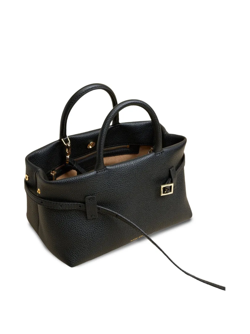 Manu Atelier Le Cambon leren shopper met gespbandje - Zwart