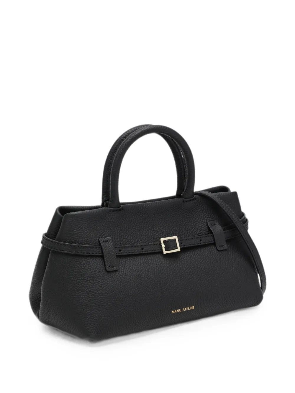 Manu Atelier Le Cambon leren shopper met gespbandje Zwart