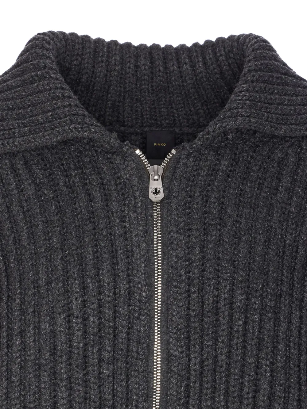 PINKO crystal-embellished ribbed cardigan Grijs