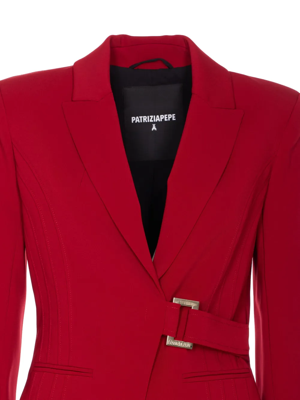 Patrizia Pepe belted-waist blazer Rood