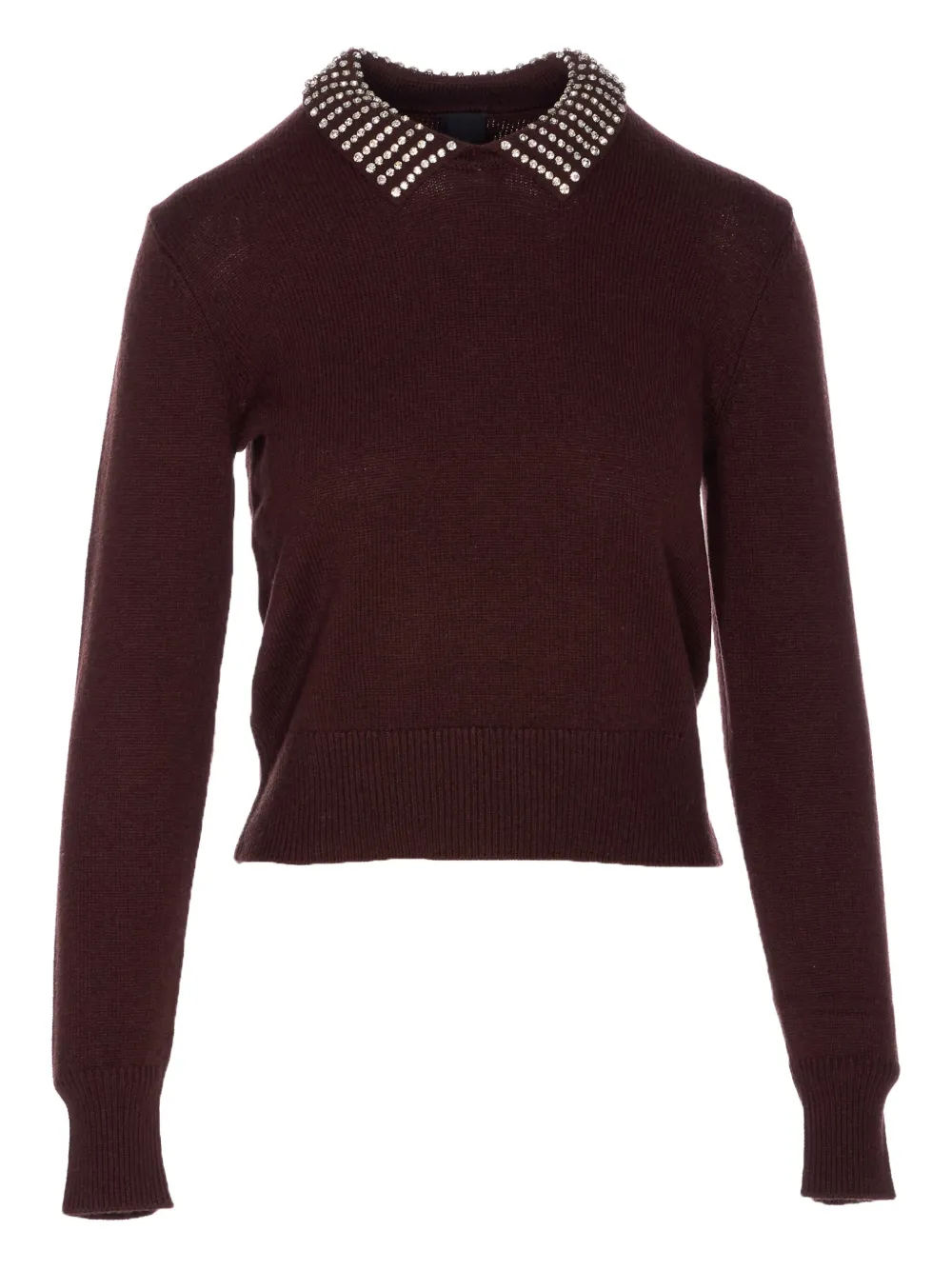 PINKO crystal-embellished crew-neck sweater Bruin