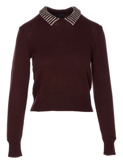 PINKO crystal-embellished crew-neck sweater