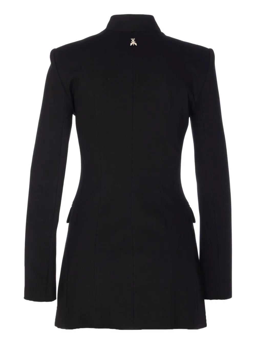 Patrizia Pepe mandarin-collar button-fastening fitted jacket Zwart