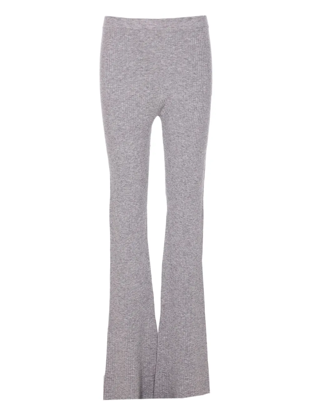 PINKO crystal-embellished ribbed trousers Grijs