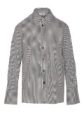 LIU JO striped crystal-button shirt - Grey