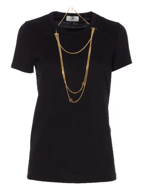 Elisabetta Franchi chain-embellished crew-neck T-shirt
