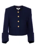 Chloé check-pattern button jacket - Blue