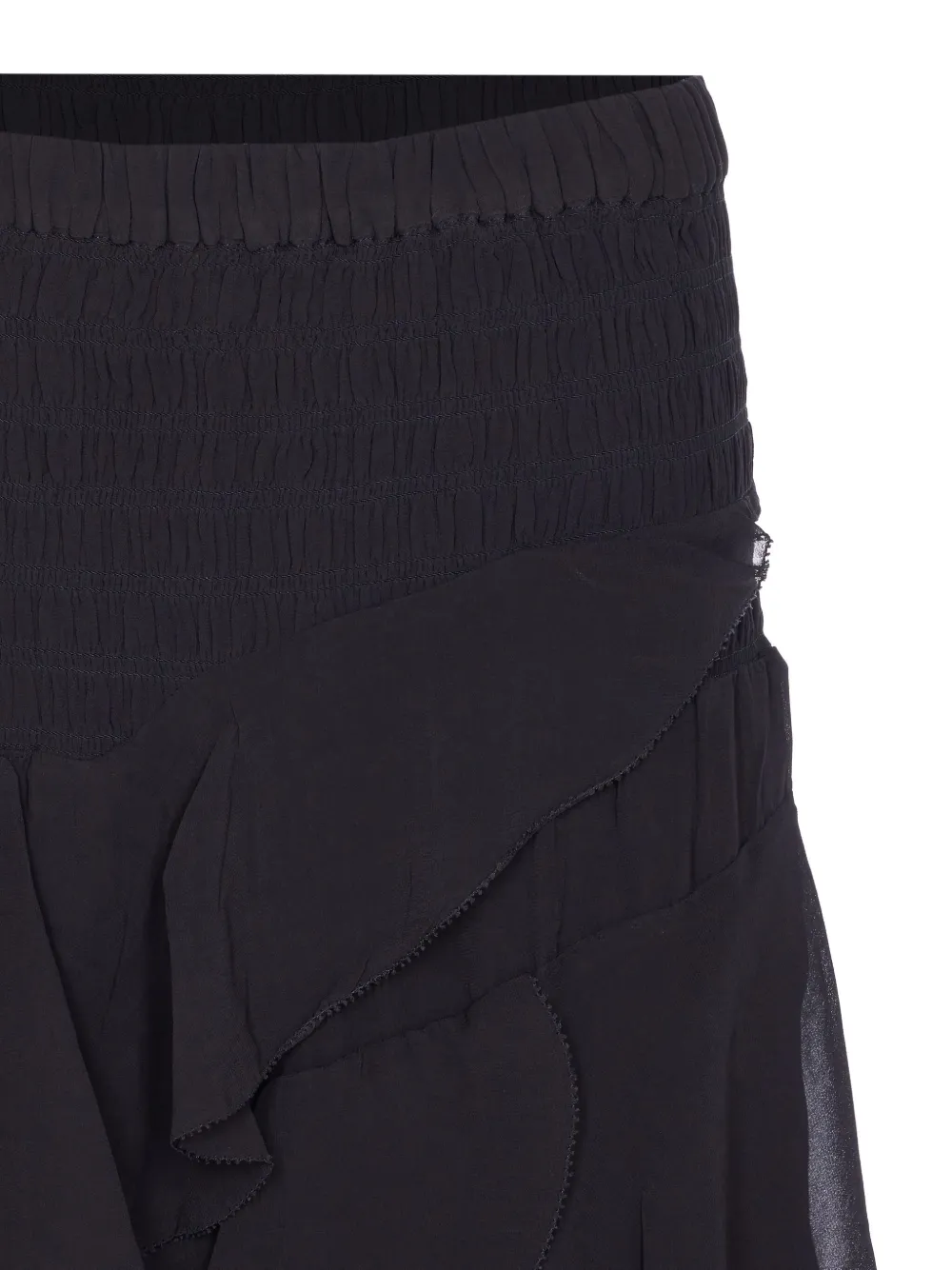 Isabel Marant Étoile Layered Sheer Skirt With Ruffled Flounces In Black