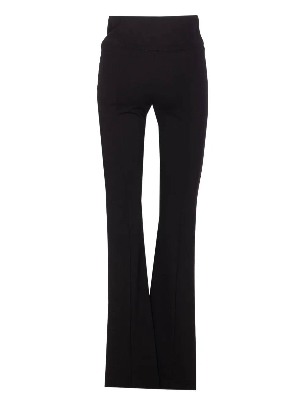 Patrizia Pepe front-logo zipped flared trousers Zwart