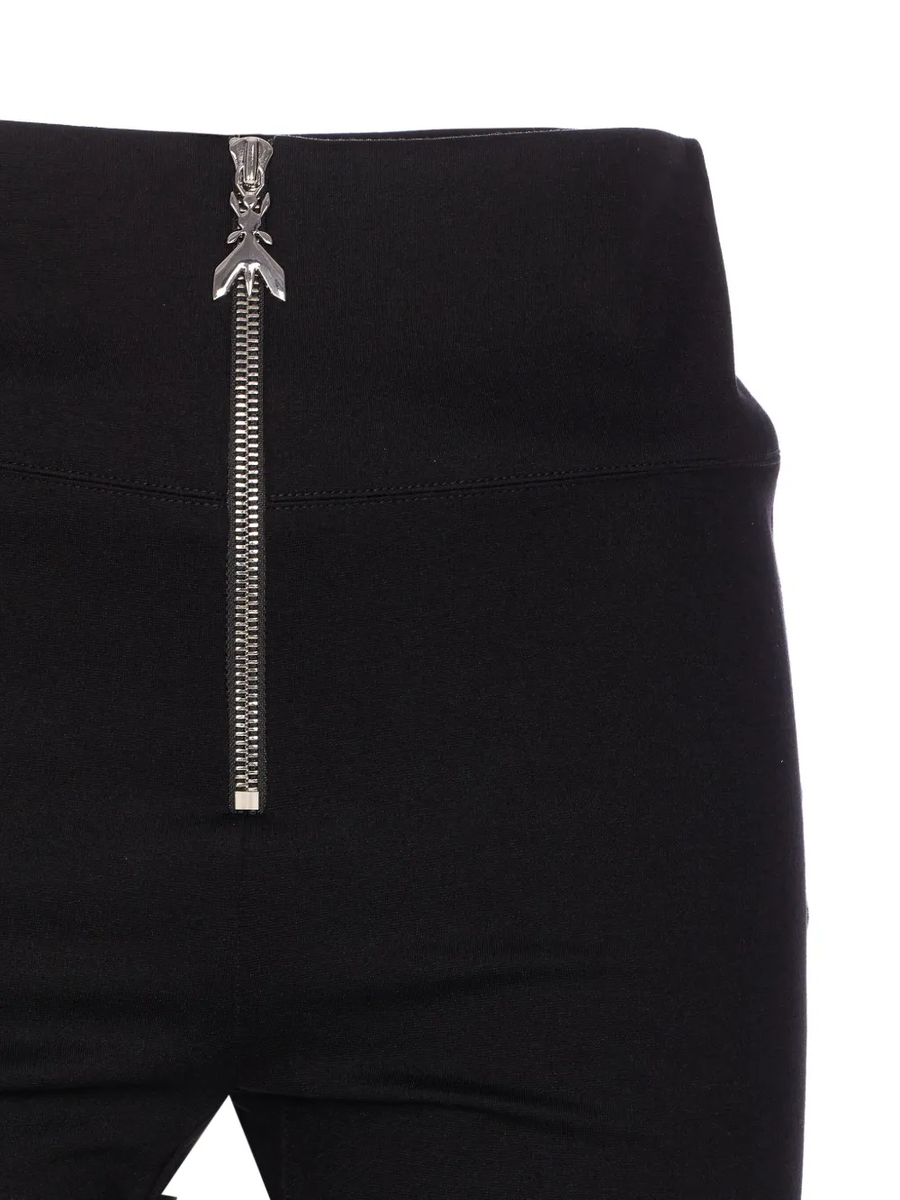 Patrizia Pepe front-logo zipped flared trousers Zwart