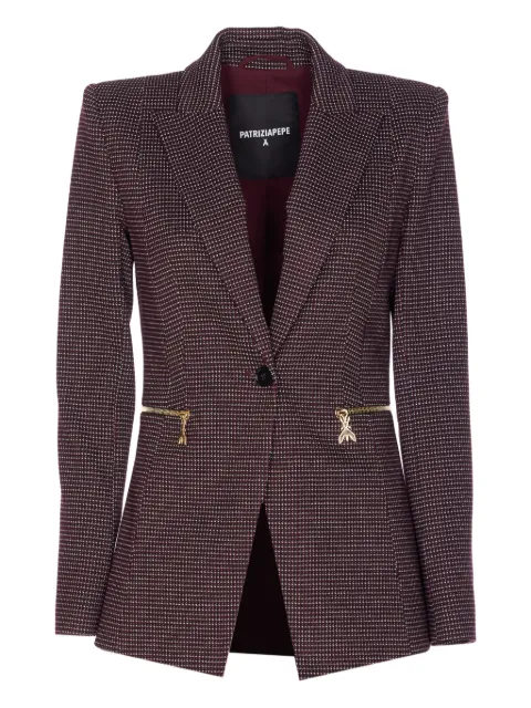 Patrizia Pepe zipped plaid blazer
