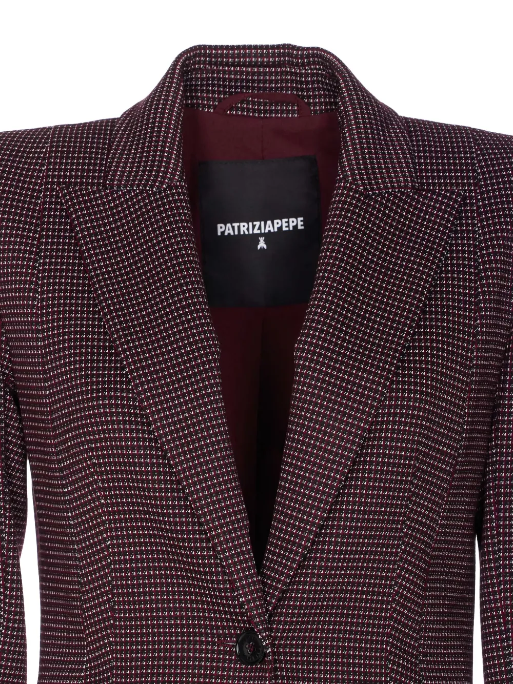 Patrizia Pepe zipped plaid blazer Bruin