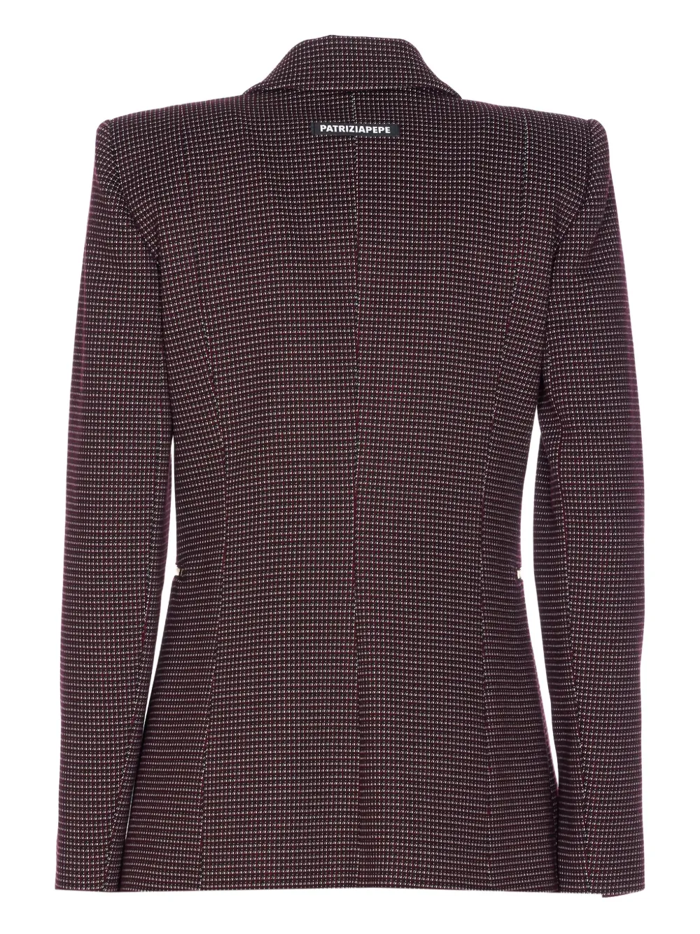 Patrizia Pepe zipped plaid blazer Bruin