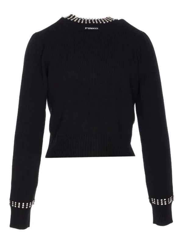 新品未使用　PINKO KNIT カーディガン PINKO デコラティブ カーディガン | ブラック | FARFETCH JP