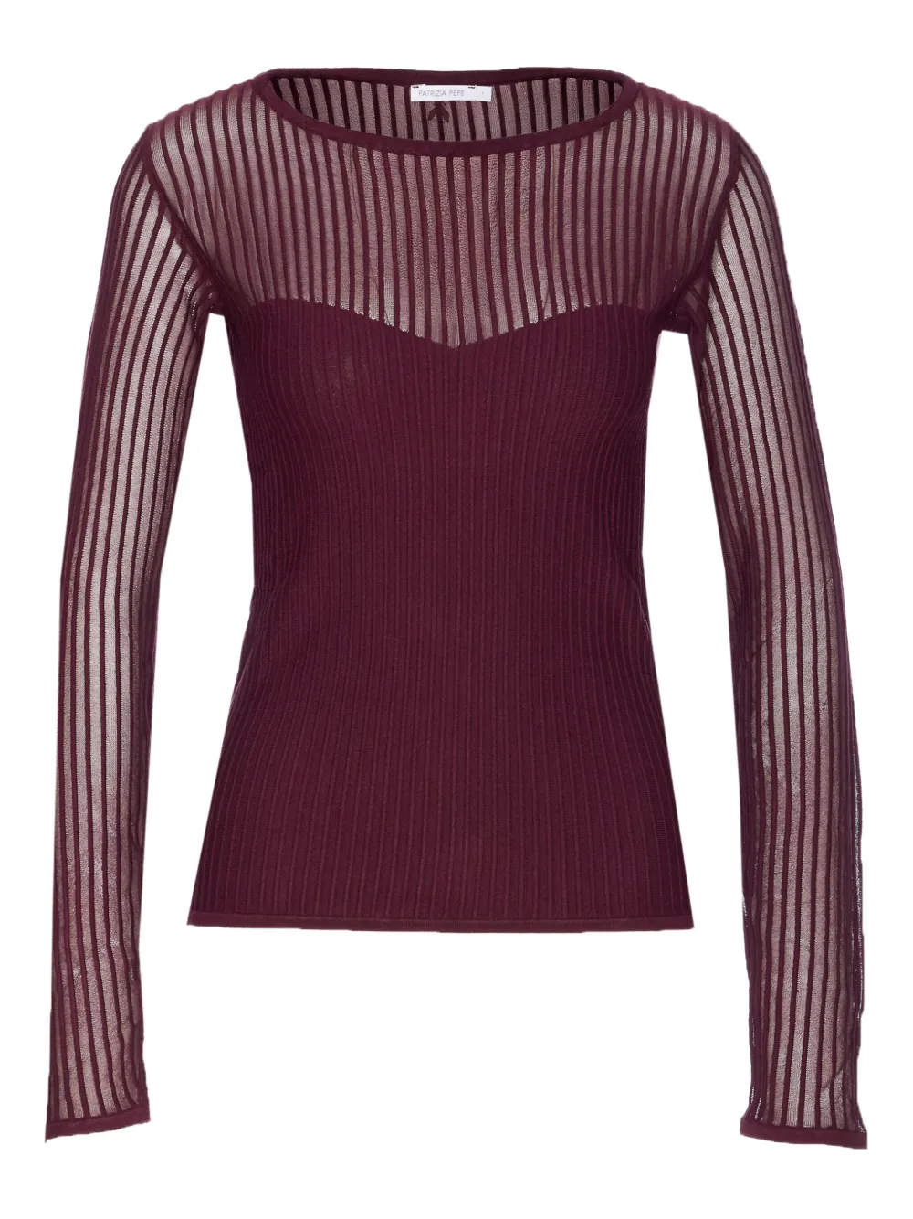 Patrizia Pepe ribbed boat-neck top - レッド Patrizia Pepe ribbed boat-neck top - レッド