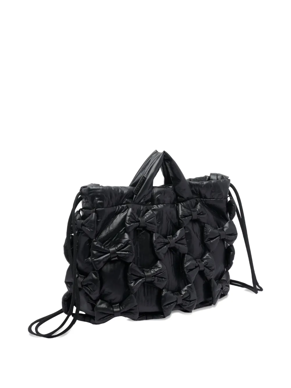 Vic Matie Bow-quilted Tote Bag In Black