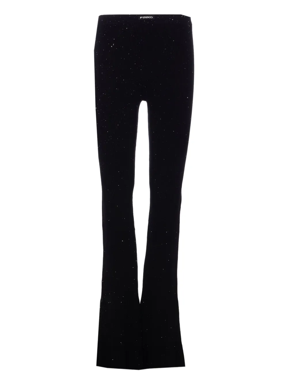 PINKO crystal-embellished ribbed trousers Zwart