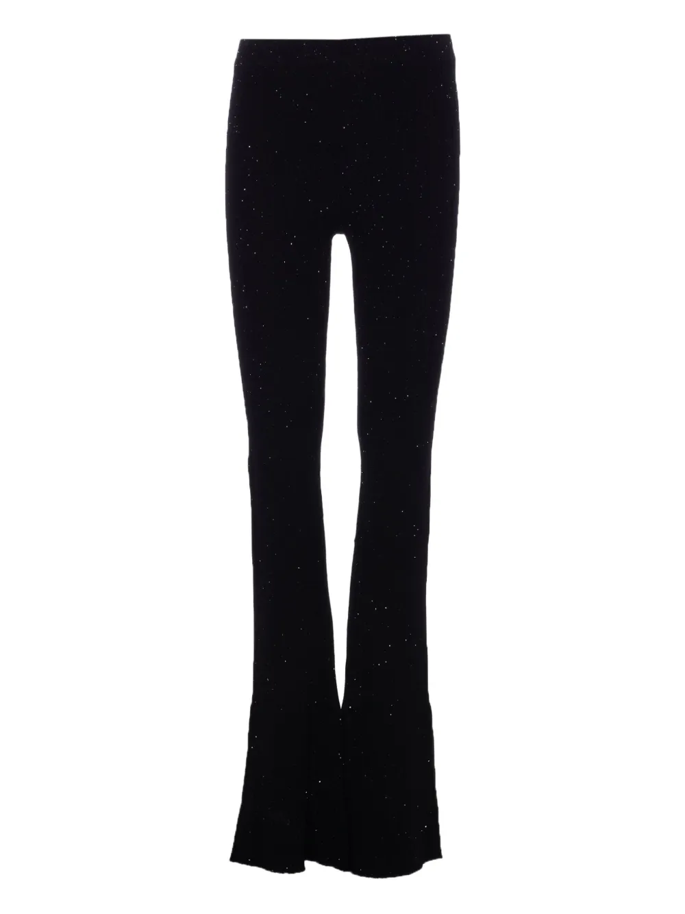 PINKO crystal-embellished ribbed trousers Zwart