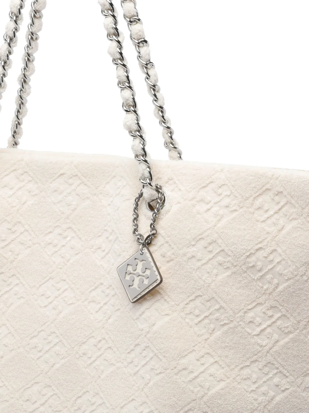 Tory Burch Ella shopper met textuur en ketting afwerking Wit