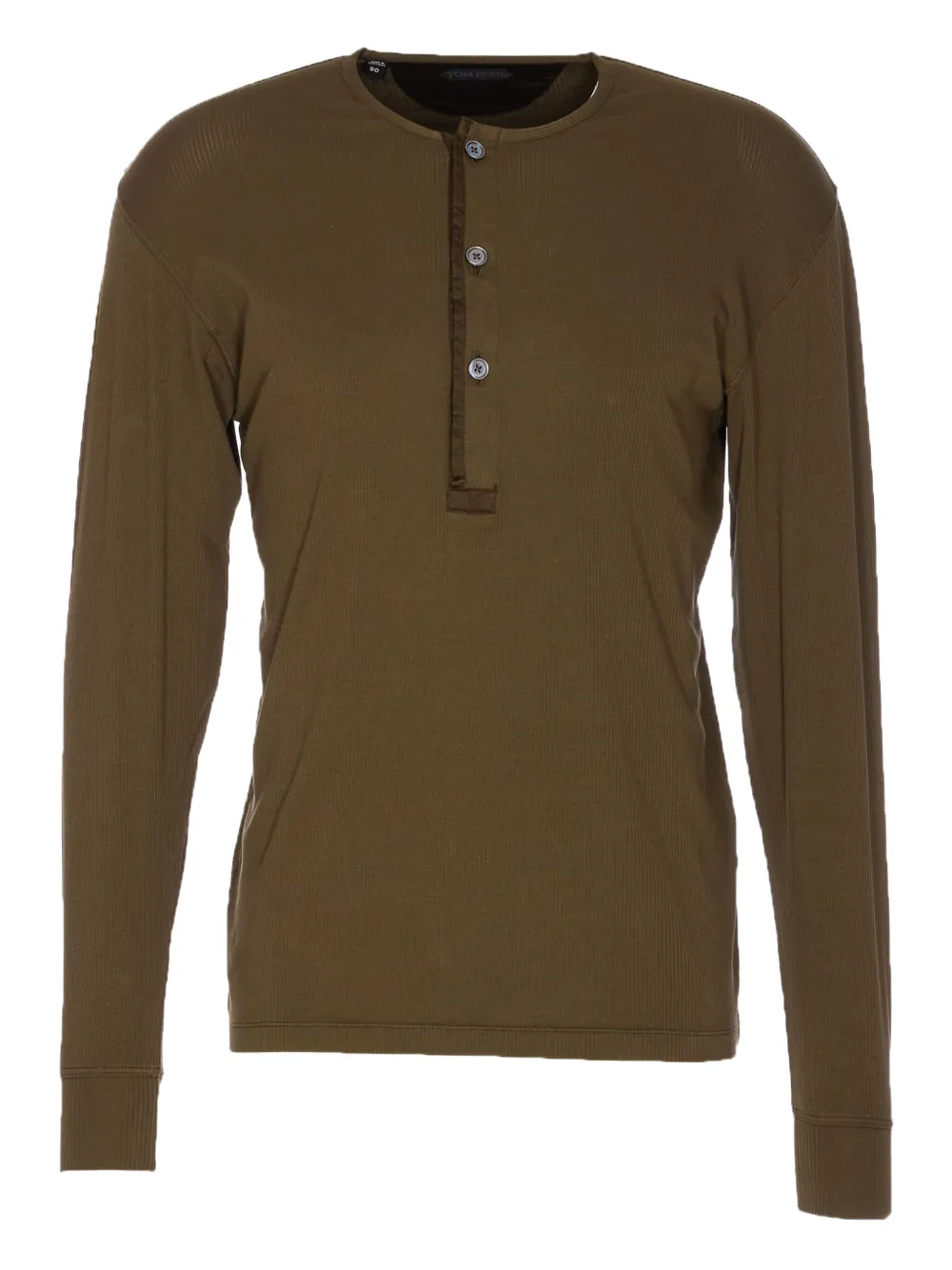 TOM FORD Geribbeld Henley poloshirt Groen