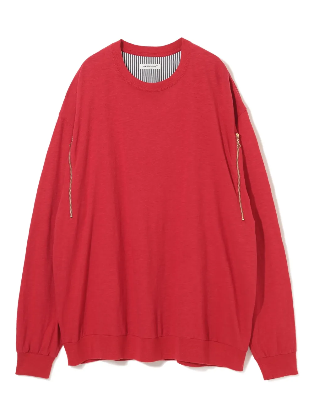 Undercover zip-detail cotton sweatshirt Rood