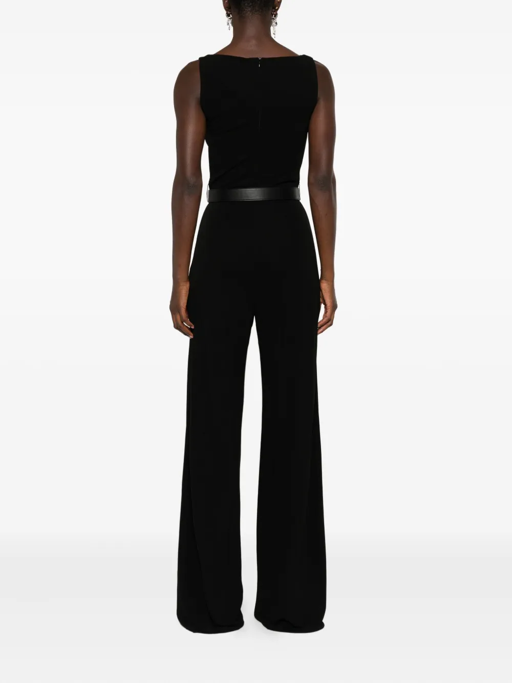 Max Mara sleeveless belted jumpsuit Zwart