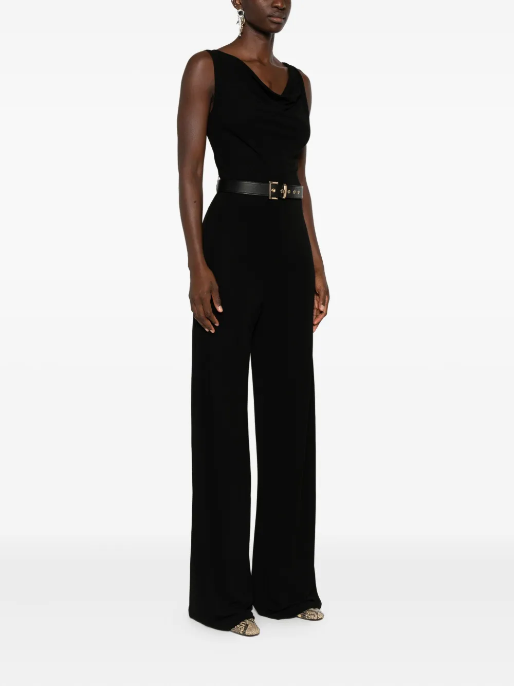 Max Mara sleeveless belted jumpsuit Zwart