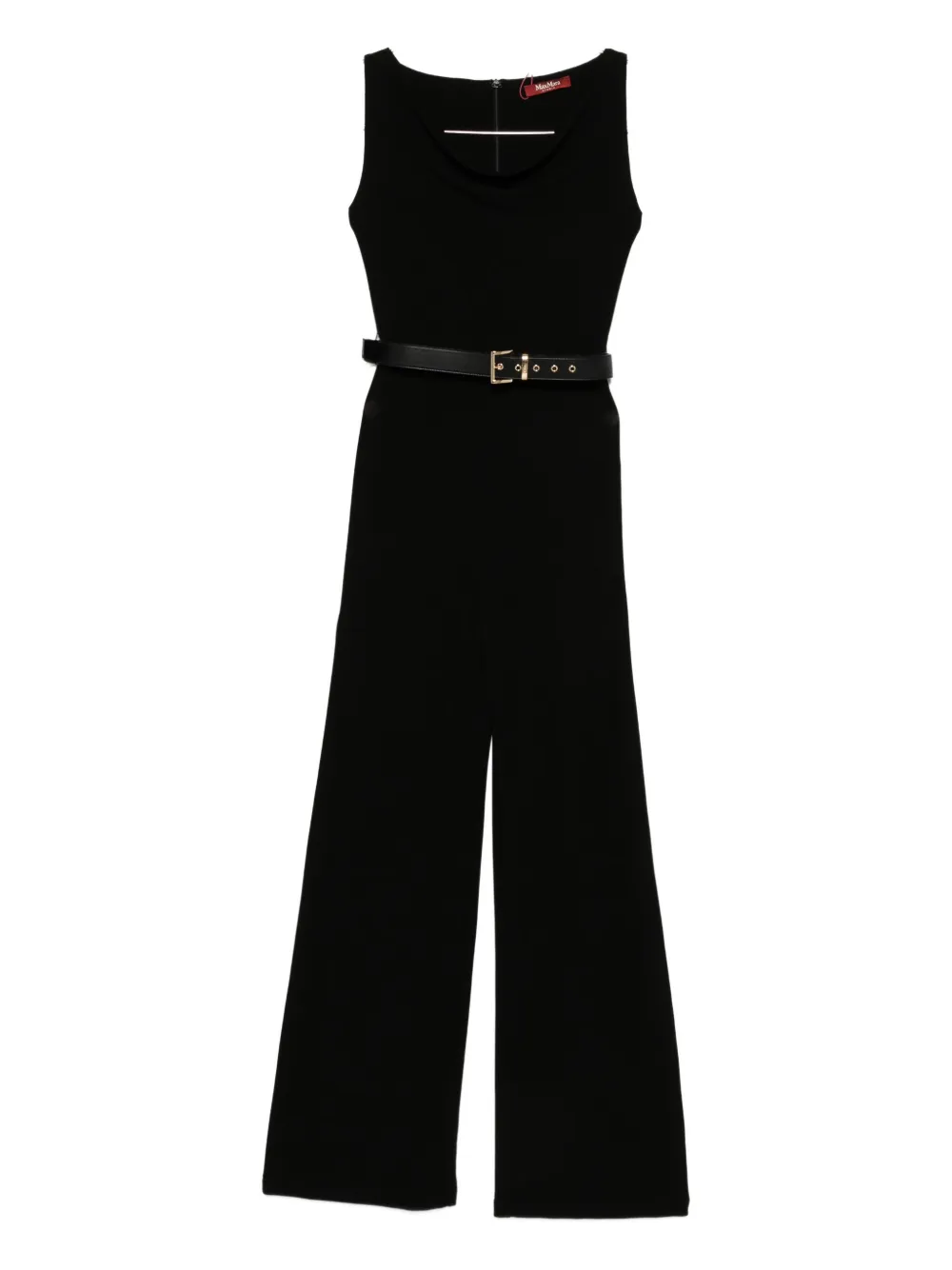 Max Mara sleeveless belted jumpsuit Zwart