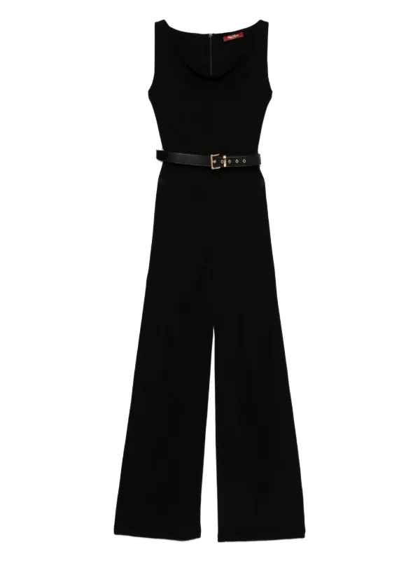 Max Mara ベルテッド ノースリーブ ジャンプスーツ | ブラック