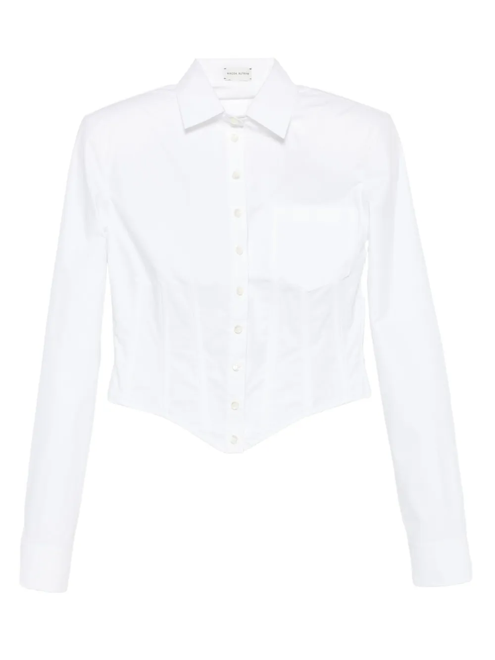 Magda Butrym corset-detail cropped shirt | White | Image 1