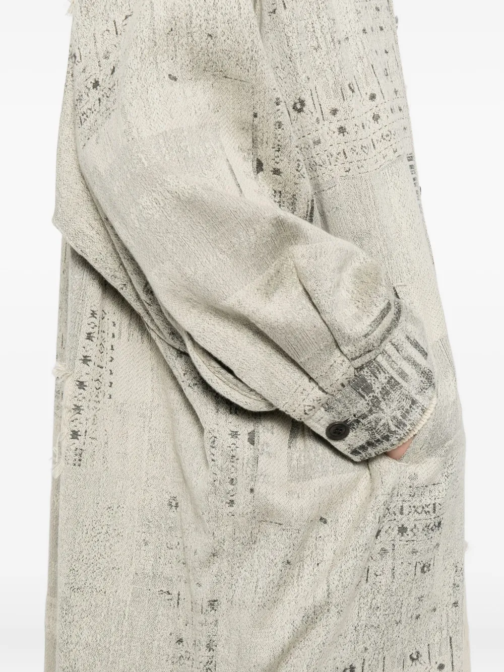 Y's Patterned Coat In Gray