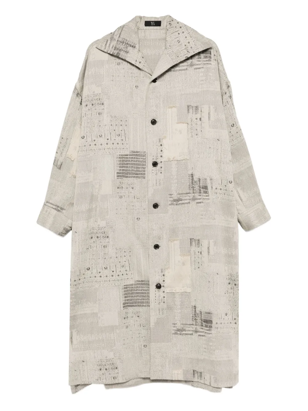 Y's Patterned Coat In Gray