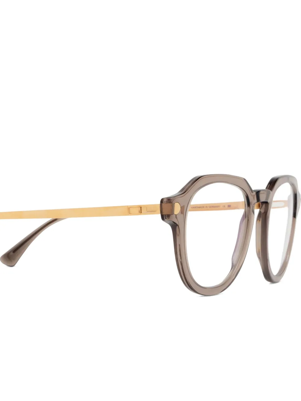 Mykita Elbert bril met rond montuur en doorzichtige glazen Grijs