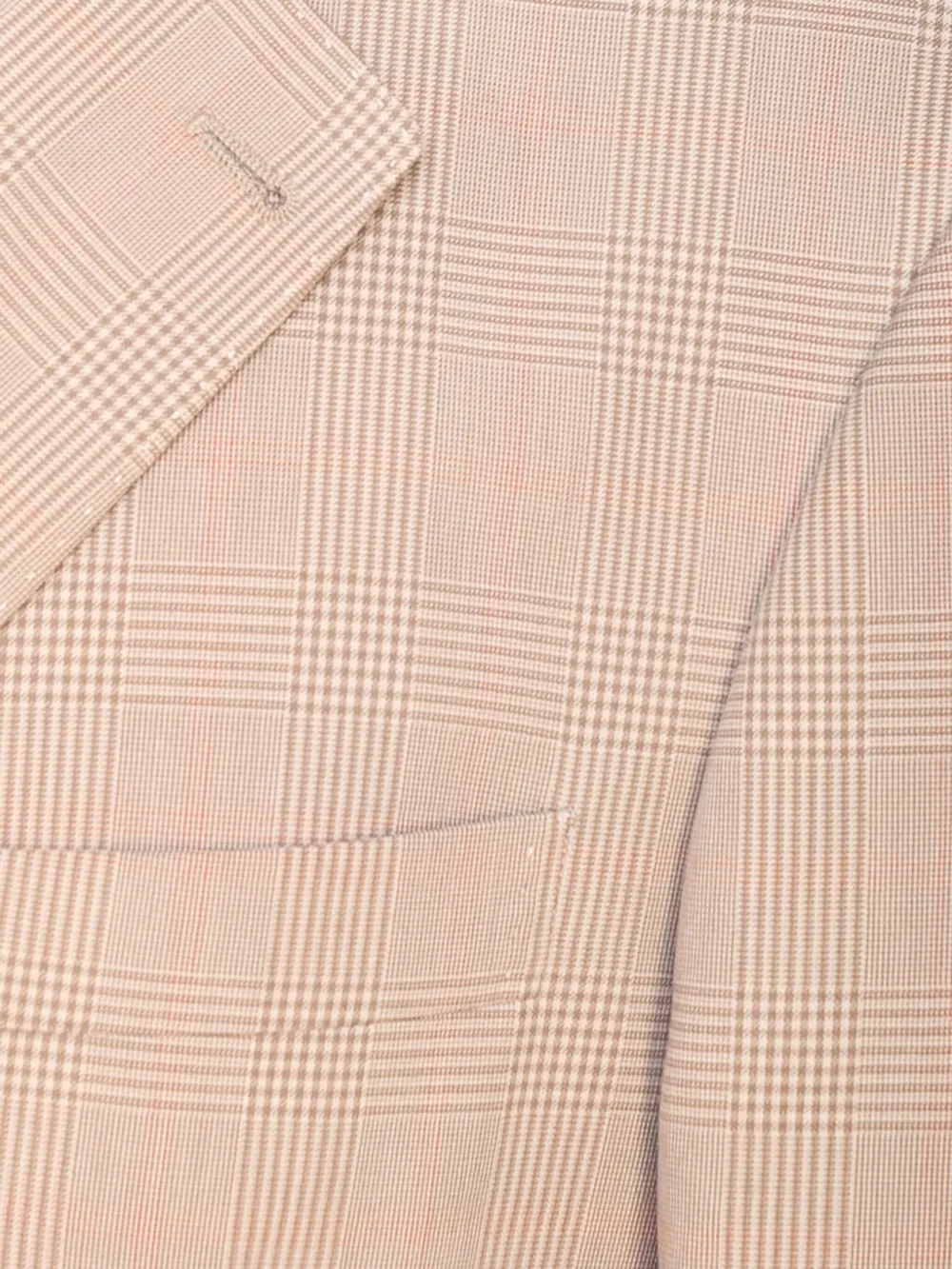 Brunello Cucinelli Geruite blazer met enkele rij knopen Roze