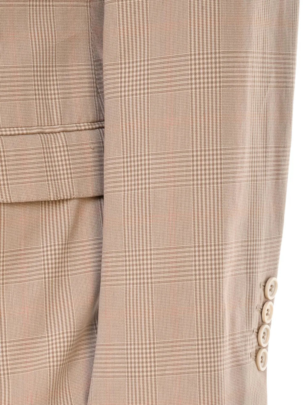 Brunello Cucinelli Geruite blazer met enkele rij knopen Roze