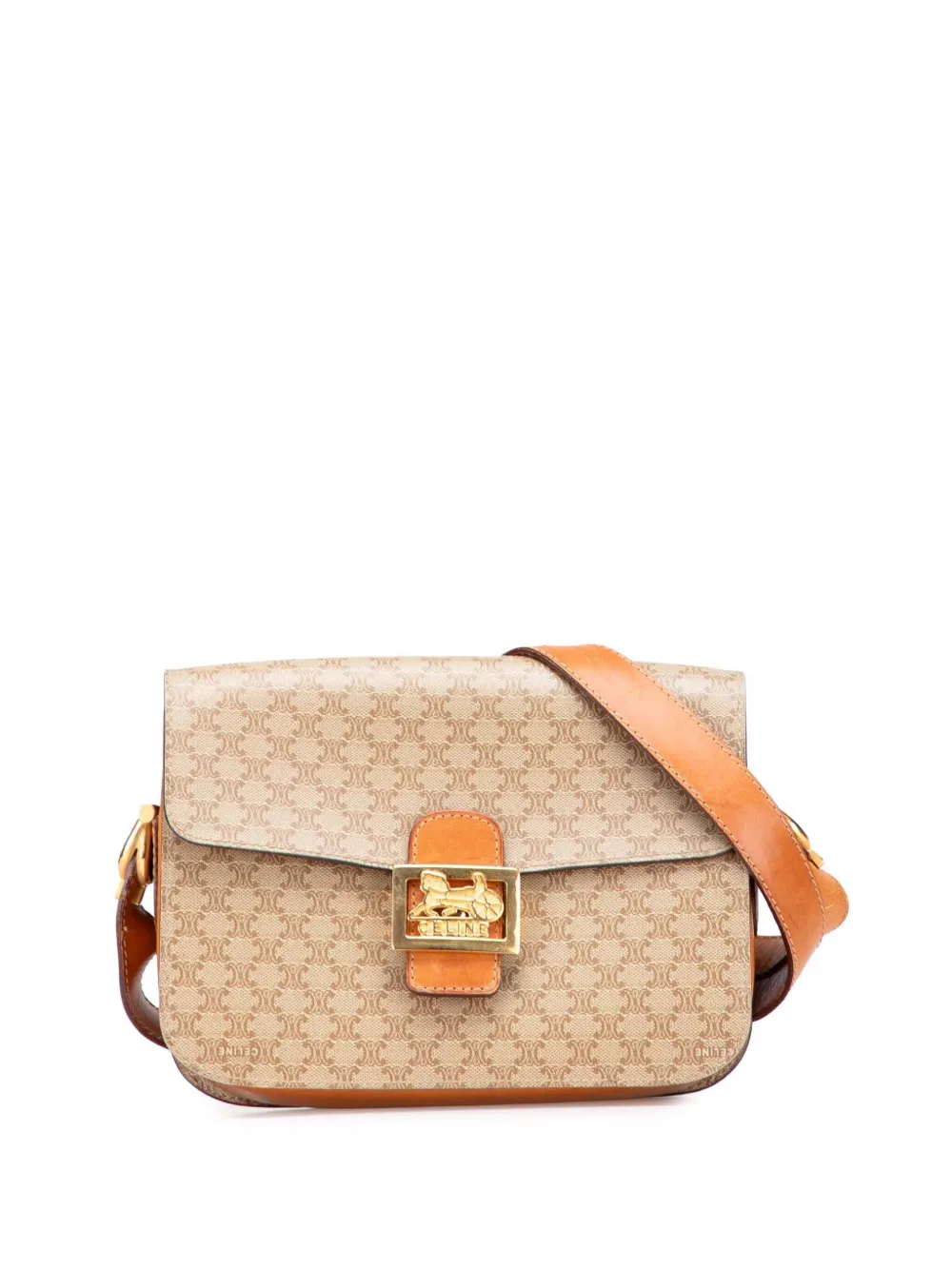 Céline Pre-Owned 2010 マカダム コーティングキャンバス ホースキャリッジ ショルダーバッグ - ブラウン Céline Pre-Owned 2010 マカダム コーティングキャンバス ホースキャリッジ ショルダーバッグ - ブラウン