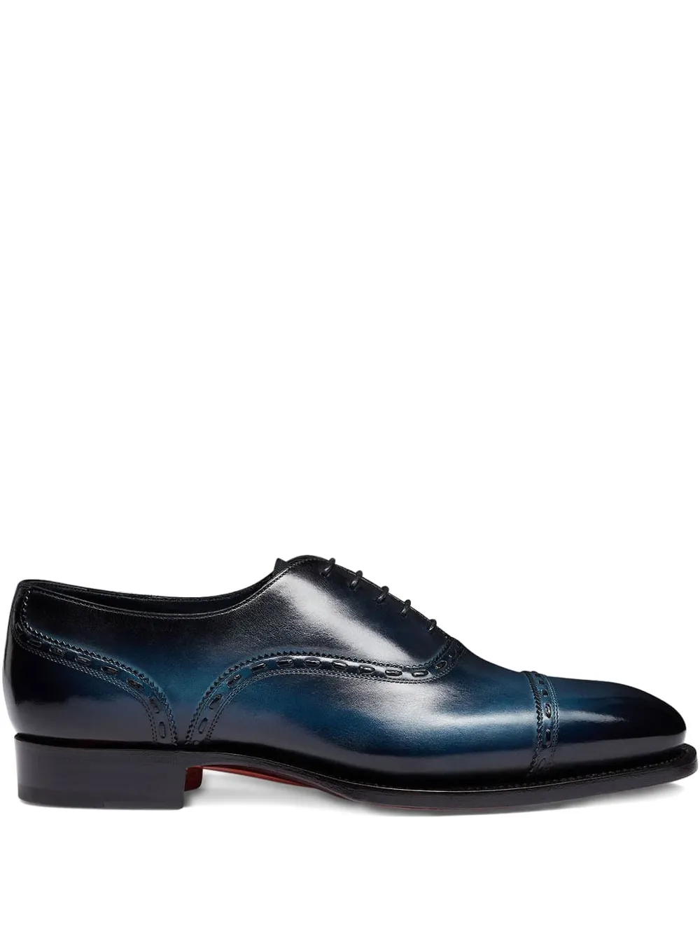 Santoni lace-up leather oxford shoes Blue