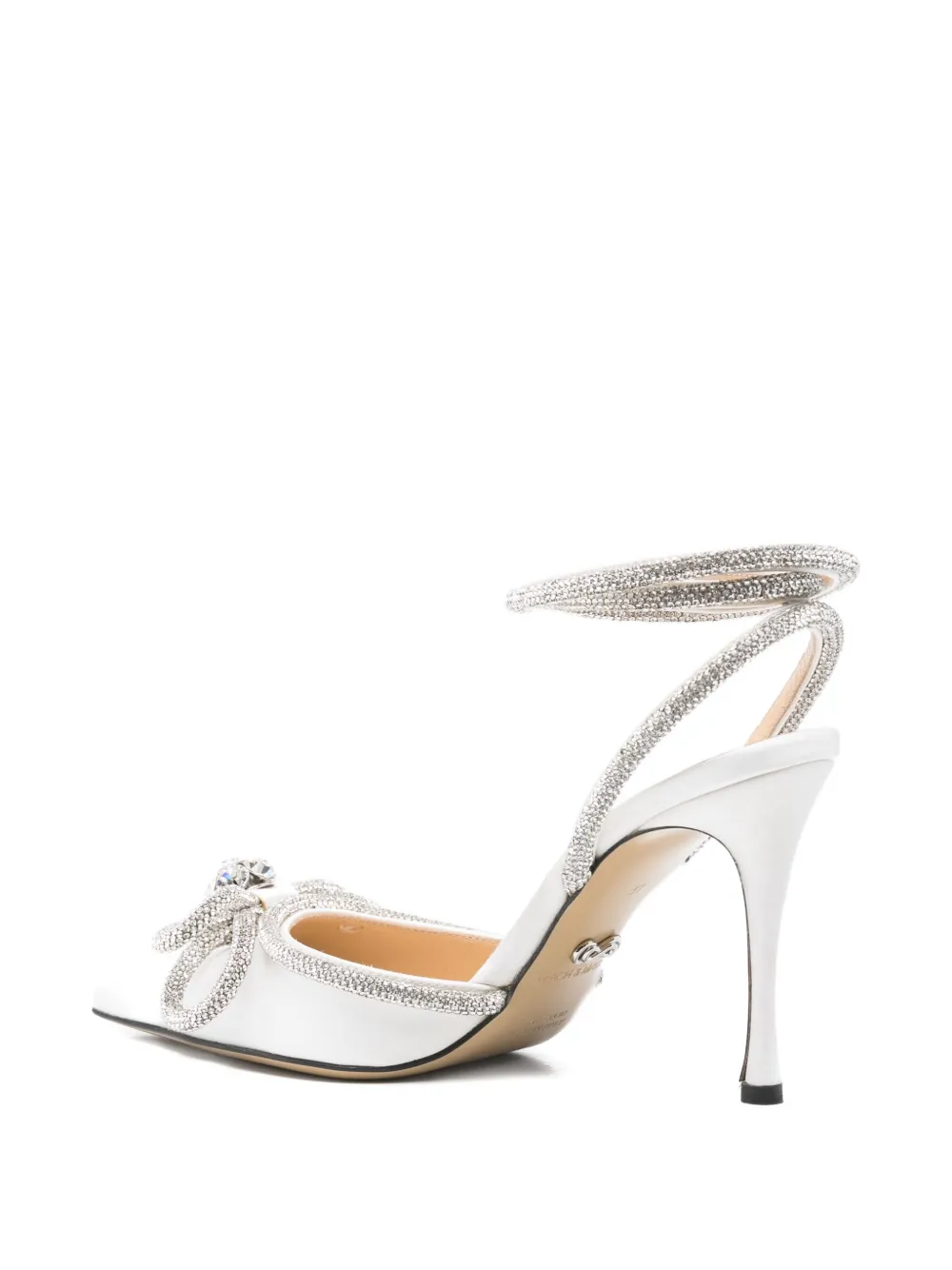 MACH 
MACH 90mm crystal-embellished pumps White