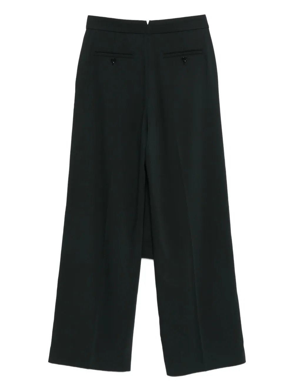 Ami Alexandre Mattiussi Ruffled-overlay Straight Trousers In Black