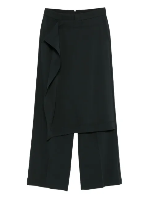 AMI Paris ruffled-overlay straight trousers