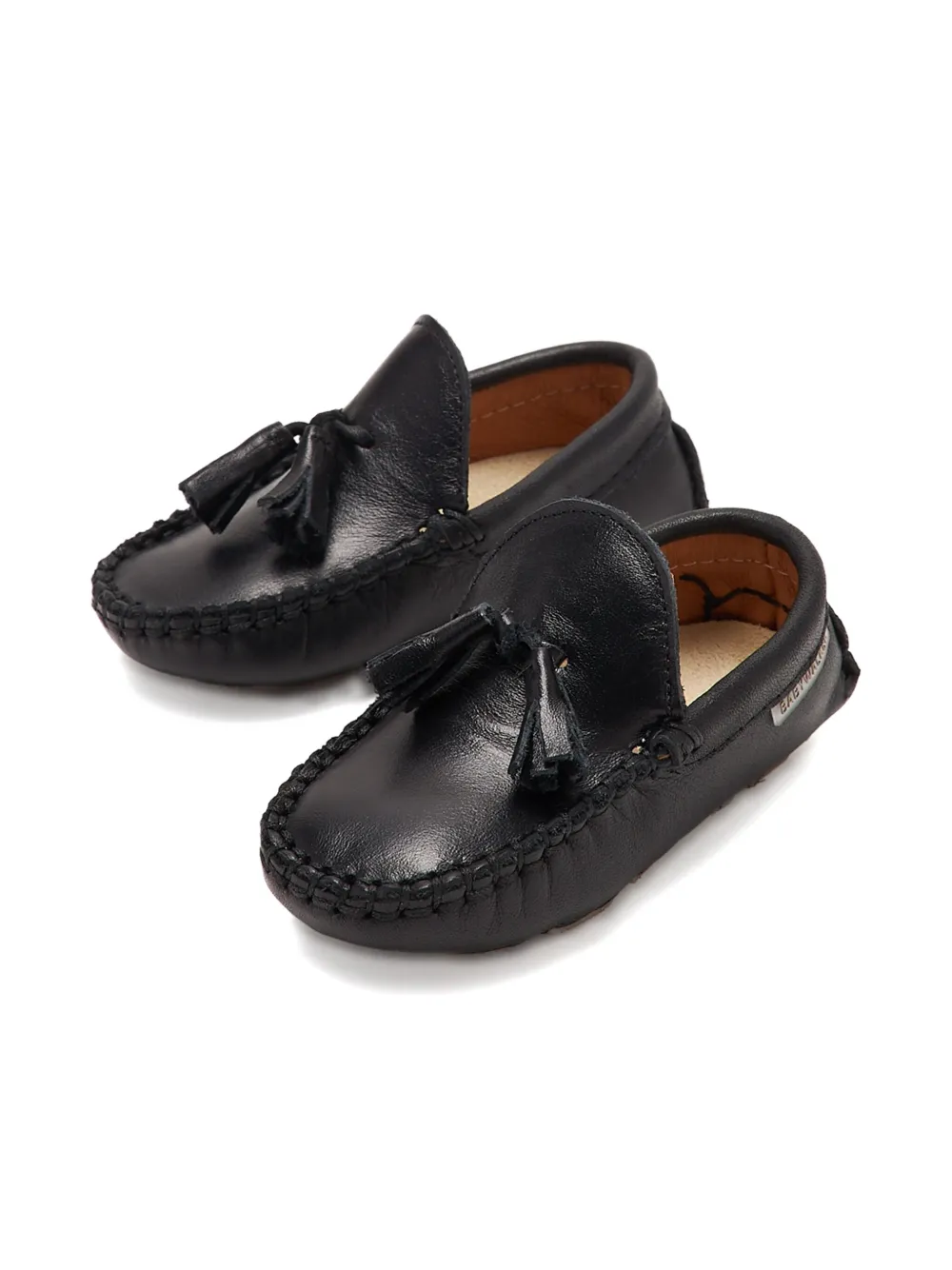 Babywalker Tassel Leather Loafers In Black