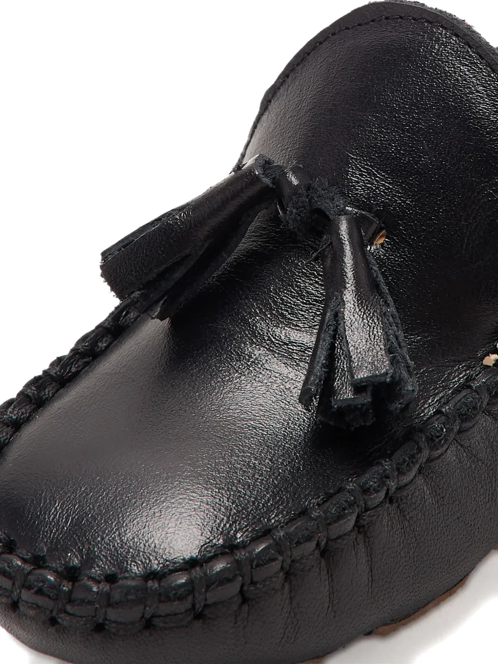 Babywalker Tassel Leather Loafers In Black