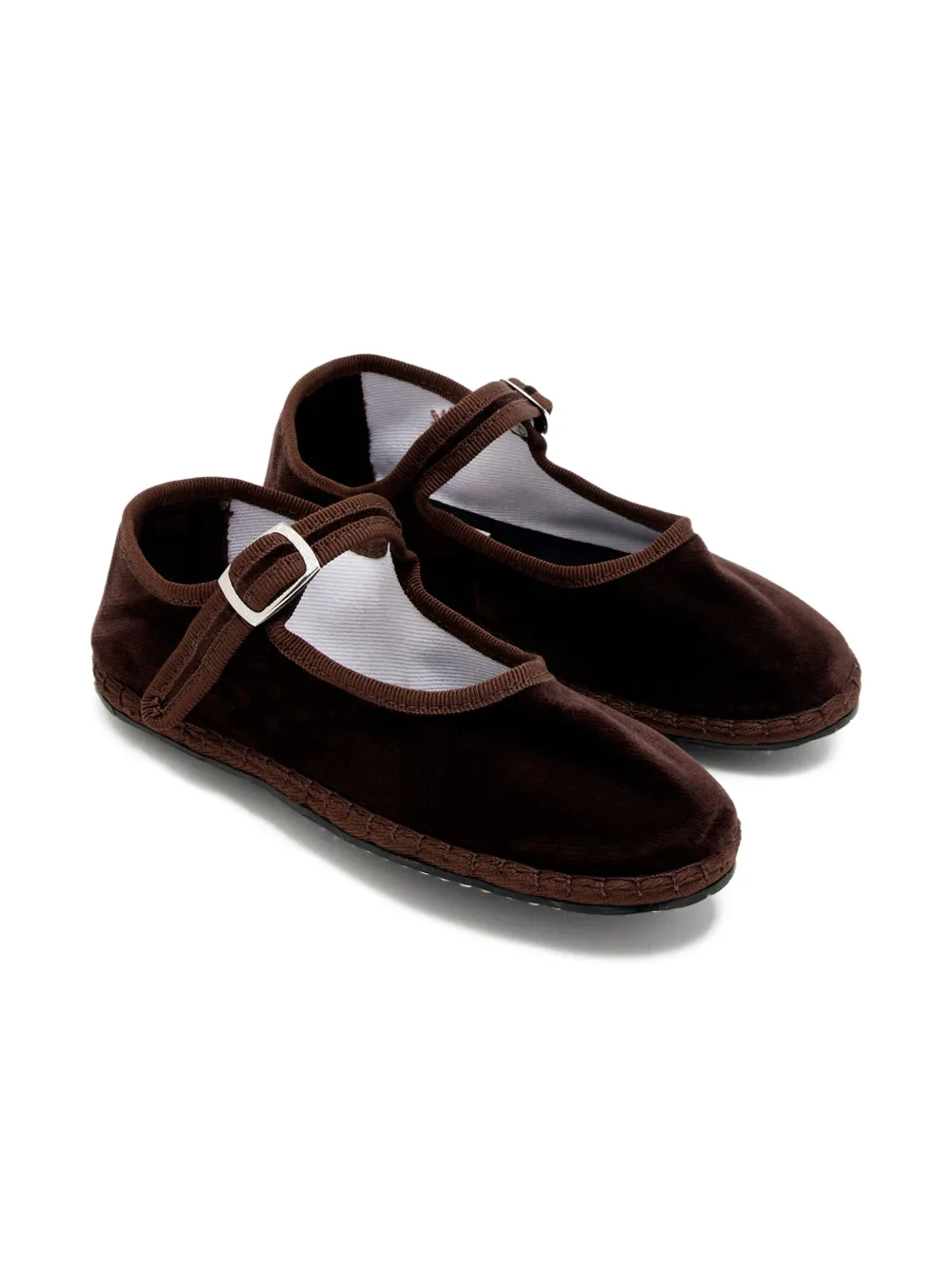 Capulette Velvet Buckle Ballerinas In Black