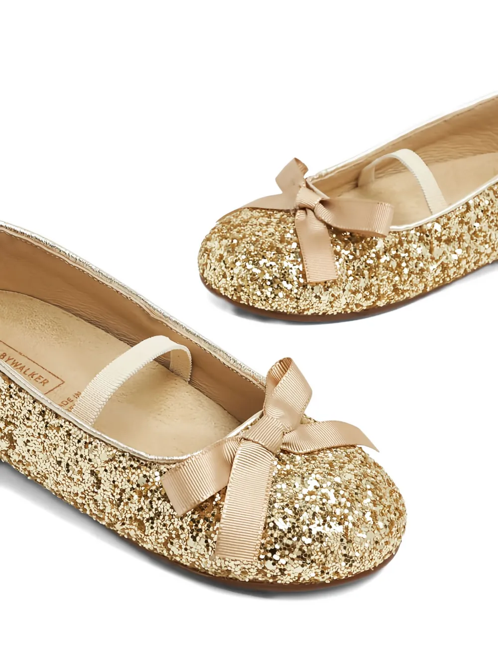 BabyWalker glitter bow ballet flats Gold