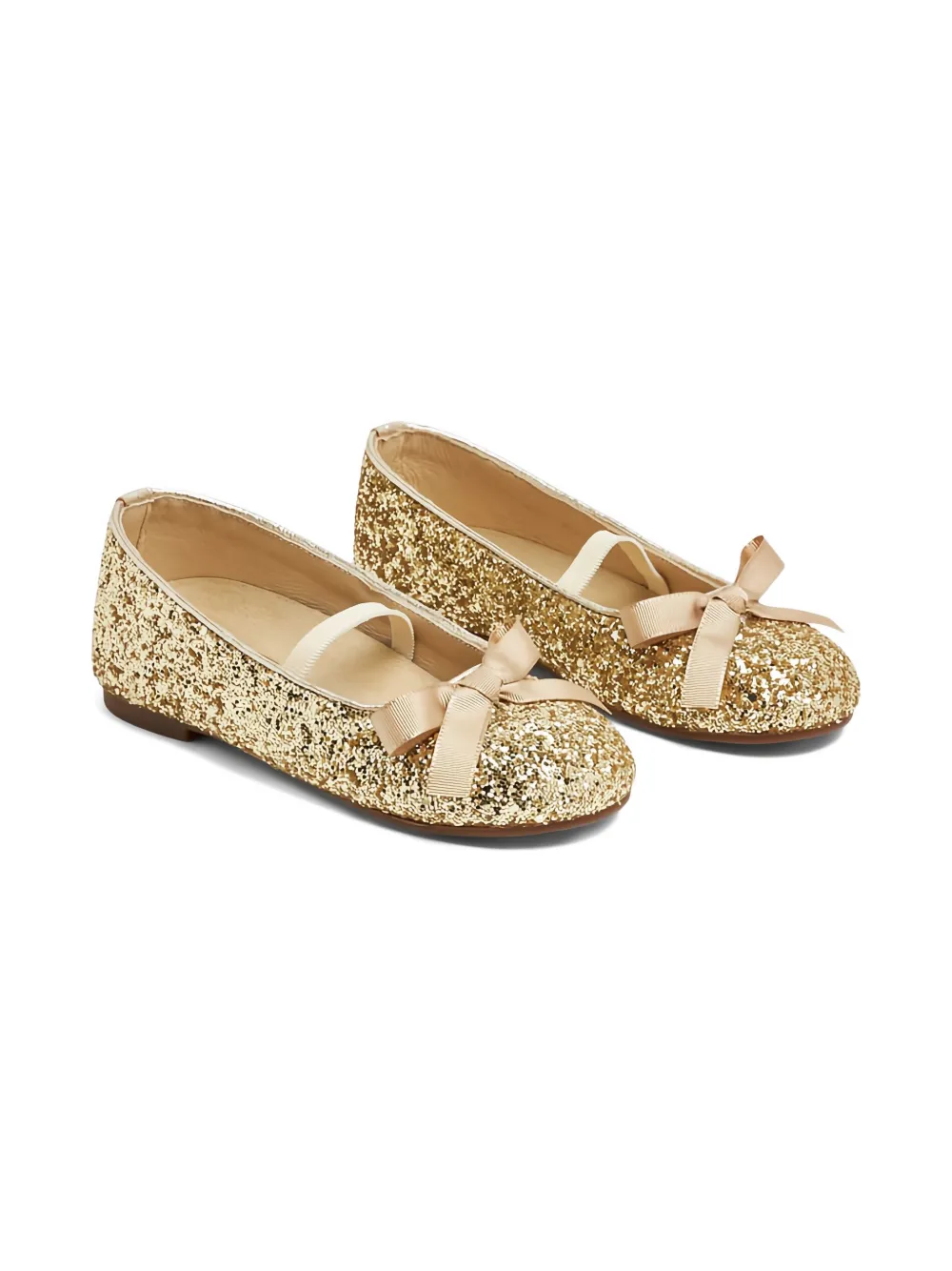 BabyWalker glitter bow ballet flats Gold