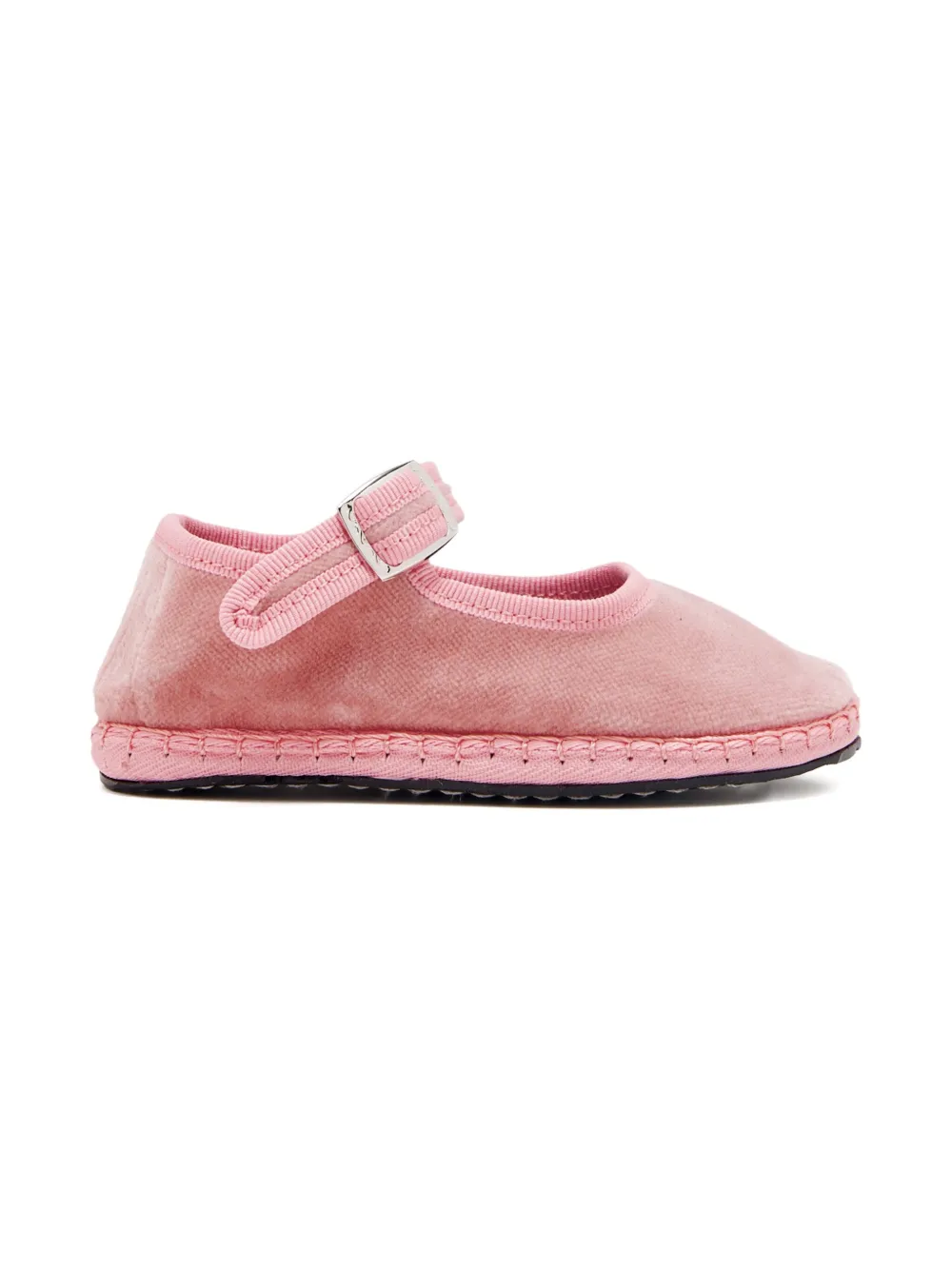 CAPULETTE velvet buckled ballet flats - Roze