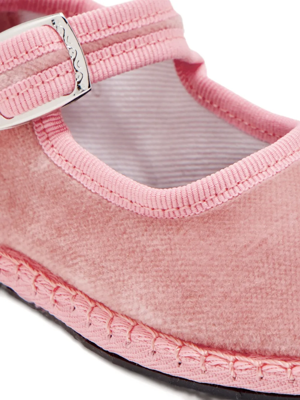 CAPULETTE velvet buckled ballet flats Pink