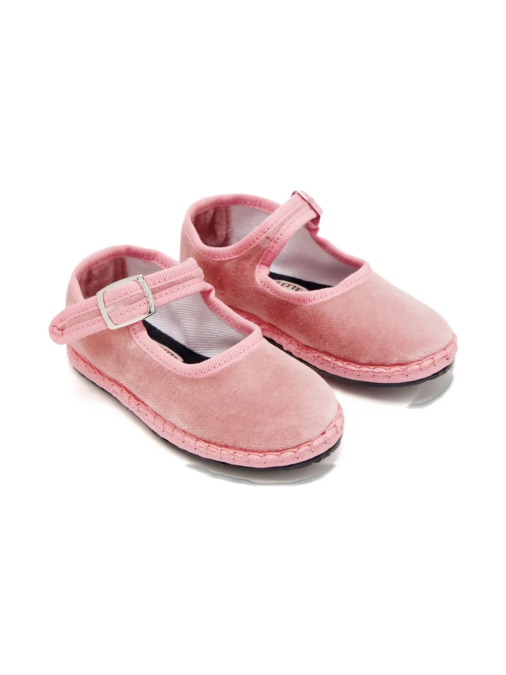 CAPULETTE velvet buckled ballet flats Pink