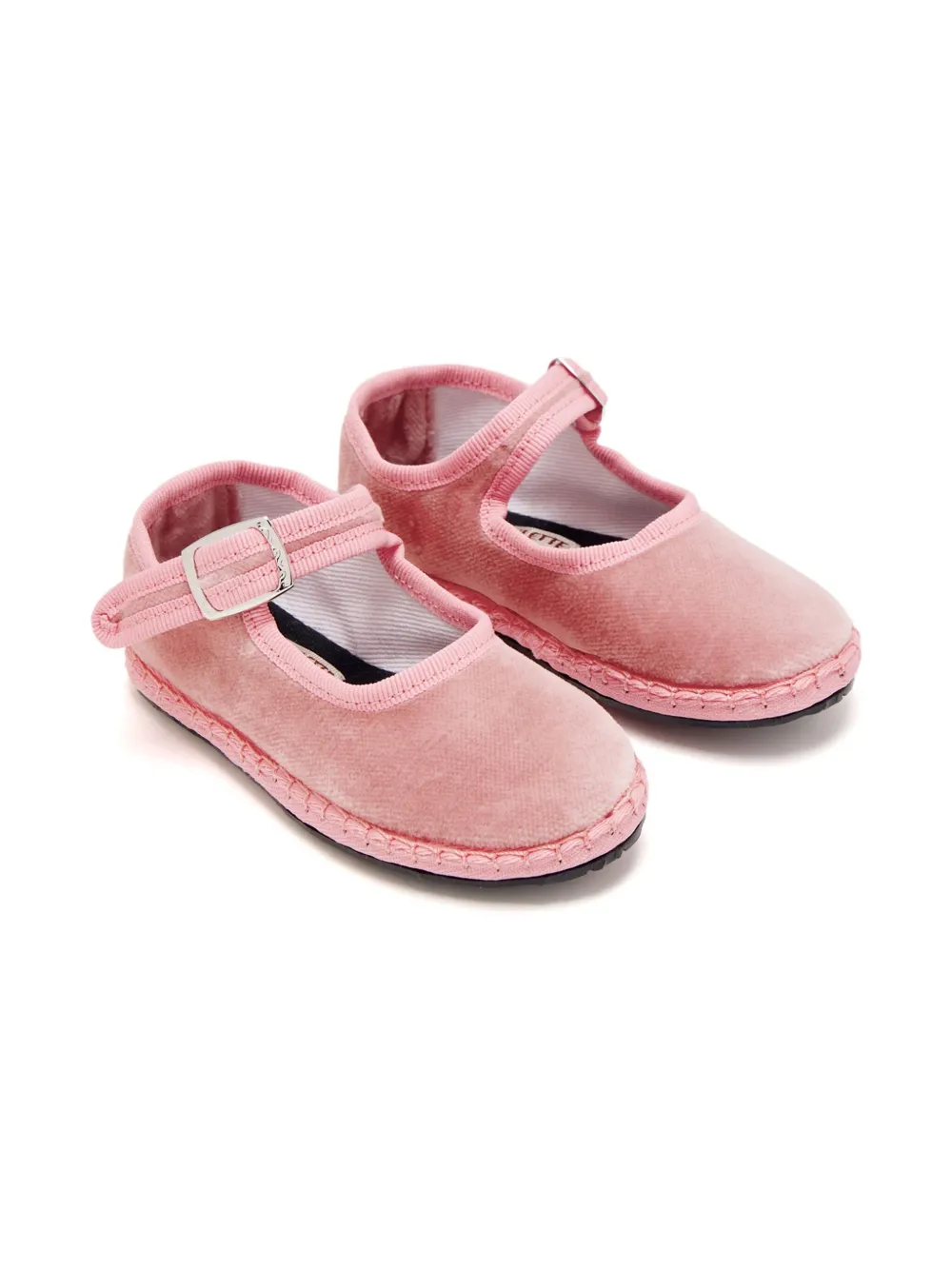 CAPULETTE velvet buckled ballet flats Pink