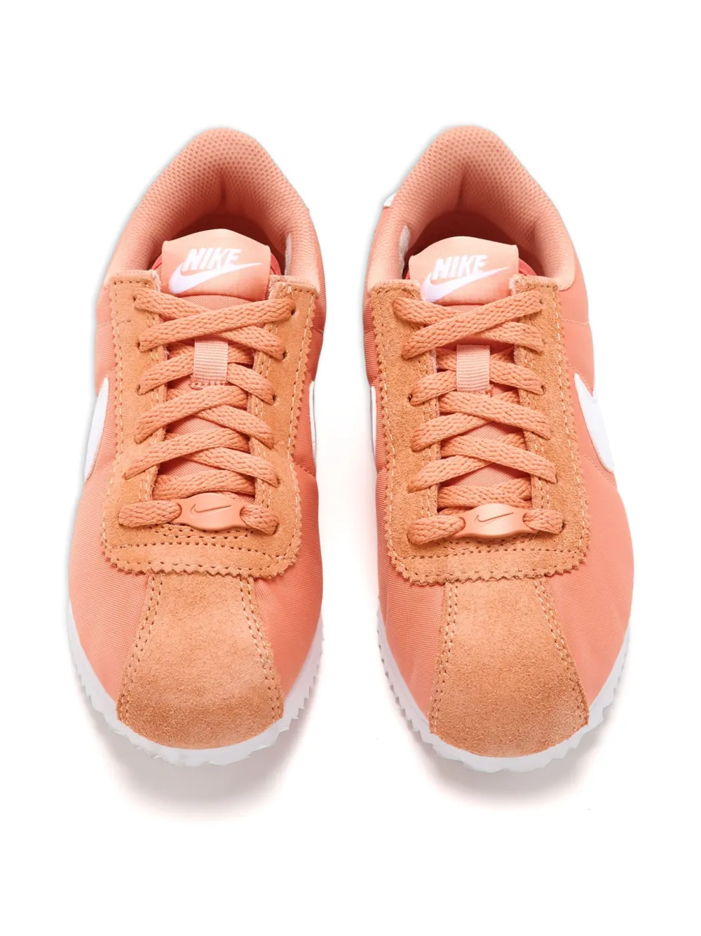 Nike Kids Nike Cortez suede-panelled sneakers Orange
